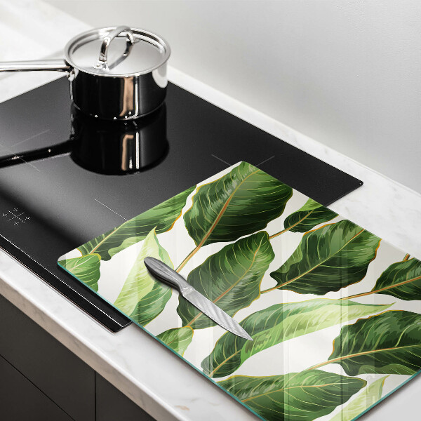 Krájecí prkénko skleněné Banánové listy