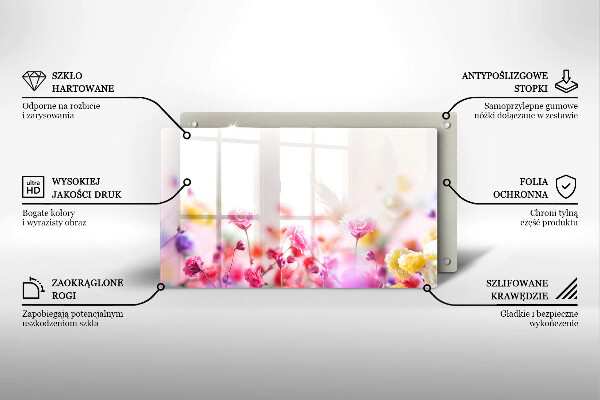 Krájecí prkénko skleněné Květinová louka