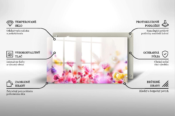 Krájecí prkénko skleněné Květinová louka