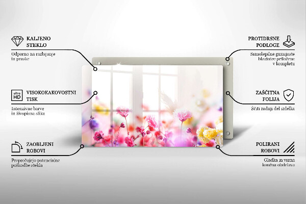 Krájecí prkénko skleněné Květinová louka