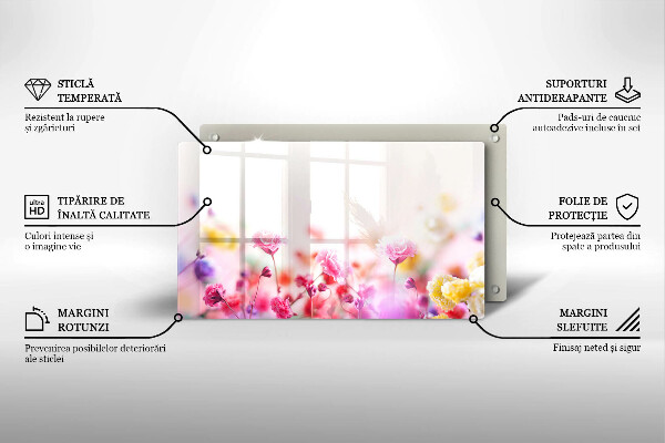 Krájecí prkénko skleněné Květinová louka