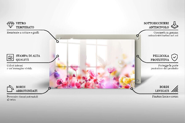 Krájecí prkénko skleněné Květinová louka