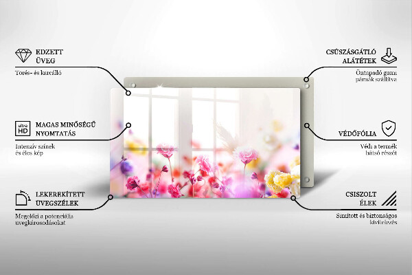 Krájecí prkénko skleněné Květinová louka