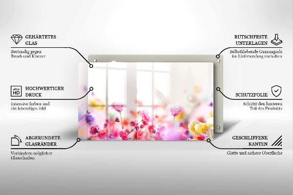 Krájecí prkénko skleněné Květinová louka