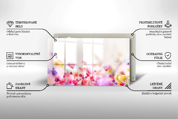 Krájecí prkénko skleněné Květinová louka