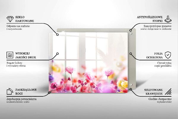 Krájecí prkénko skleněné Květinová louka