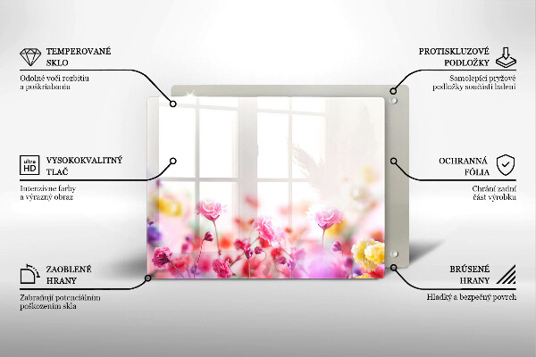 Krájecí prkénko skleněné Květinová louka