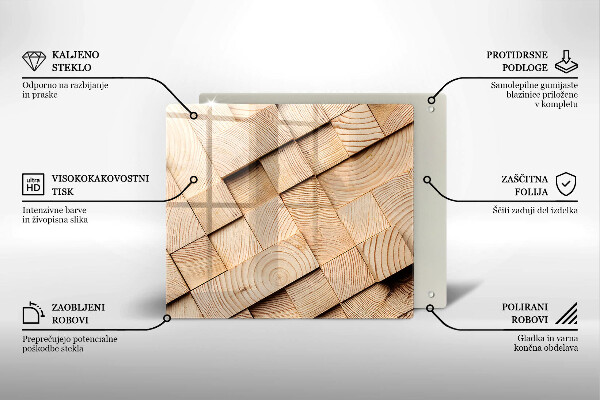 Krájecí prkénko skleněné Dřevěné čtverce