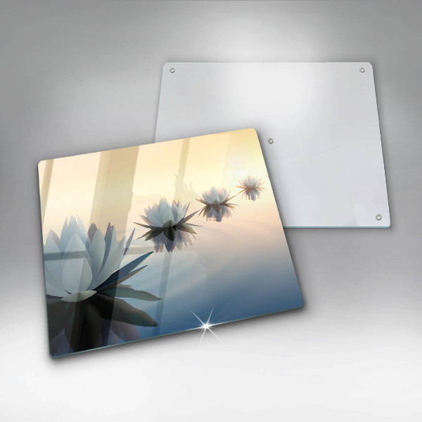 Skleněná krájecí deska Květy lilie na vodě