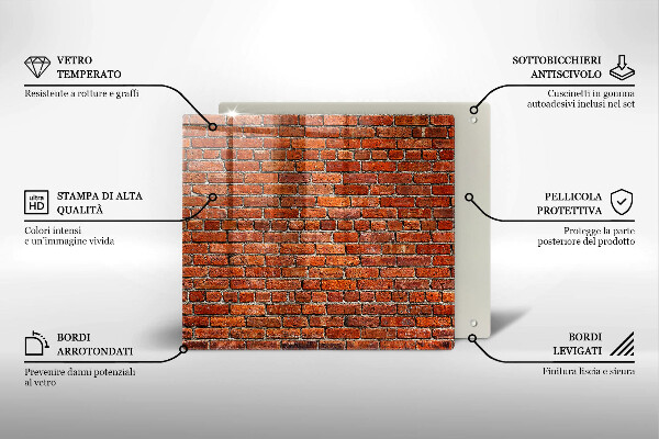Skleněná krájecí deska Zeď z cihlové zdi