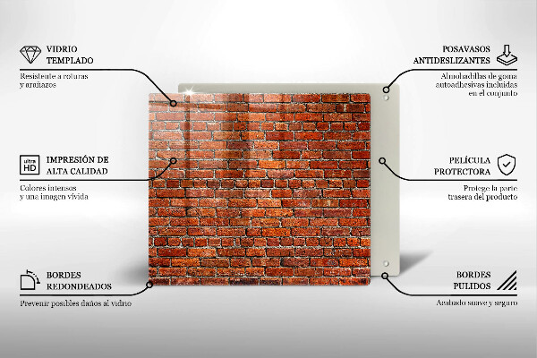 Skleněná krájecí deska Zeď z cihlové zdi