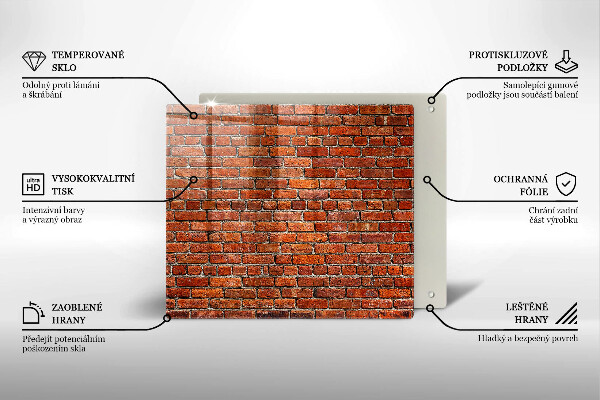 Skleněná krájecí deska Zeď z cihlové zdi