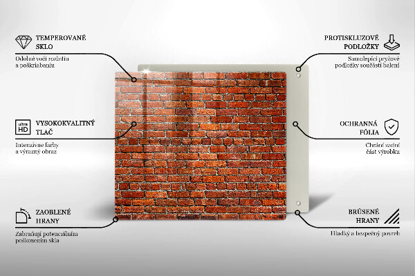 Skleněná krájecí deska Zeď z cihlové zdi