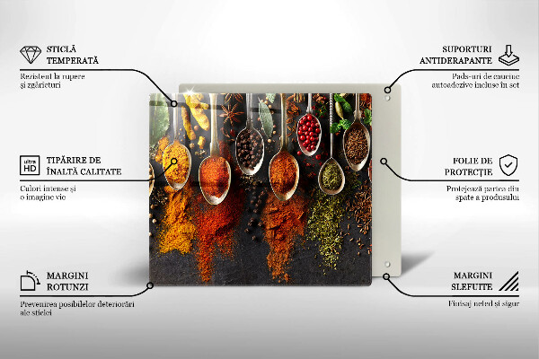 Skleněná krájecí deska Lžíce s kořením