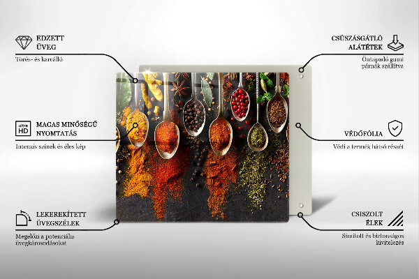 Skleněná krájecí deska Lžíce s kořením