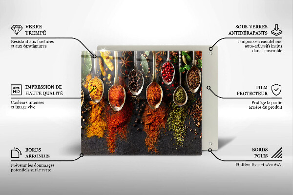 Skleněná krájecí deska Lžíce s kořením