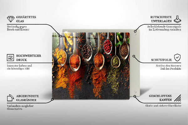 Skleněná krájecí deska Lžíce s kořením