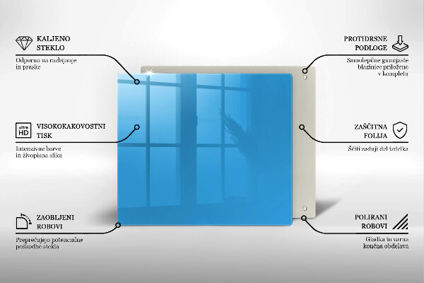 Skleněná deska do kuchyně Modrá barva