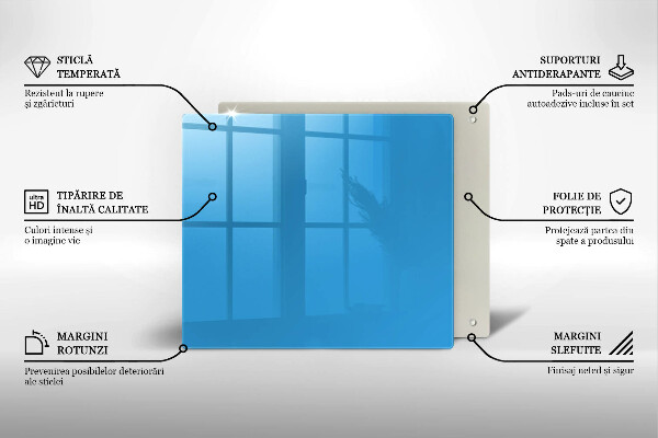 Skleněná deska do kuchyně Modrá barva