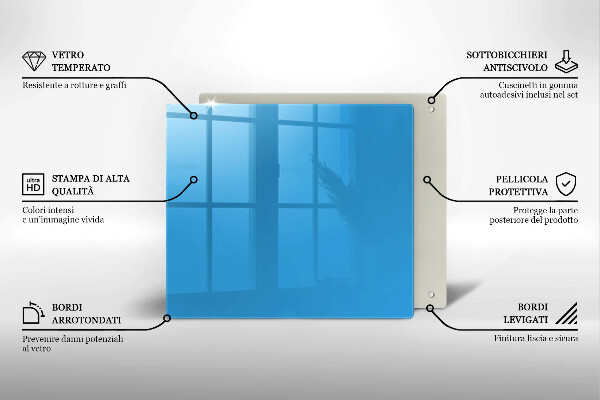 Skleněná deska do kuchyně Modrá barva