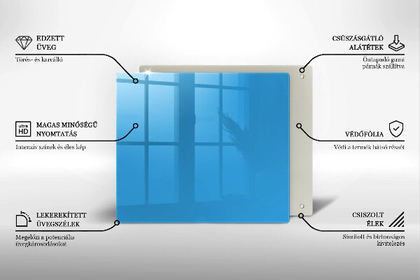 Skleněná deska do kuchyně Modrá barva
