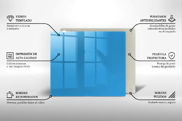 Skleněná deska do kuchyně Modrá barva