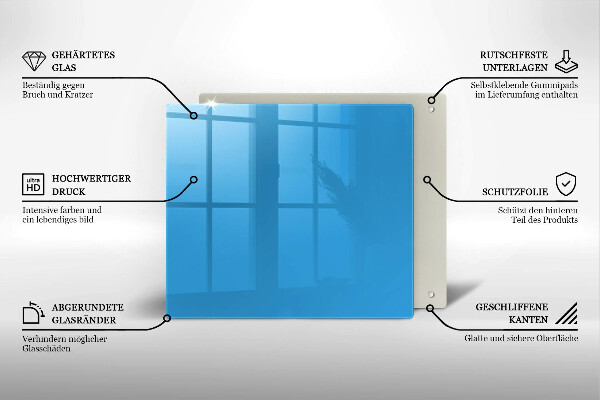 Skleněná deska do kuchyně Modrá barva