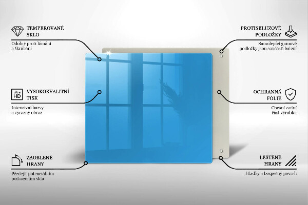 Skleněná deska do kuchyně Modrá barva