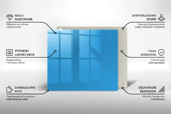 Skleněná deska do kuchyně Modrá barva