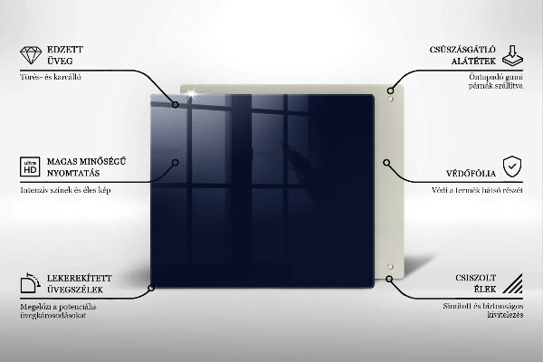 Skleněná deska do kuchyně Námořnická modrá