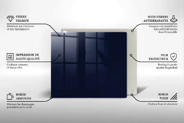 Skleněná deska do kuchyně Námořnická modrá