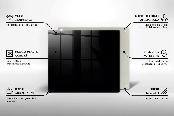 Skleněná deska do kuchyně Černá barva