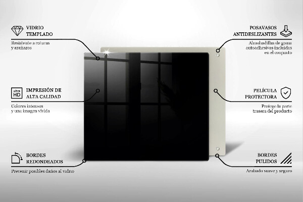 Skleněná deska do kuchyně Černá barva