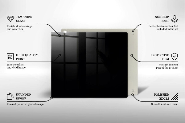 Skleněná deska do kuchyně Černá barva