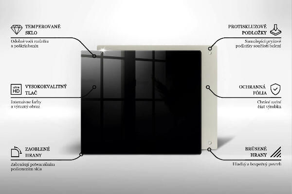 Skleněná deska do kuchyně Černá barva