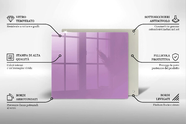 Skleněná deska do kuchyně Barva fialová