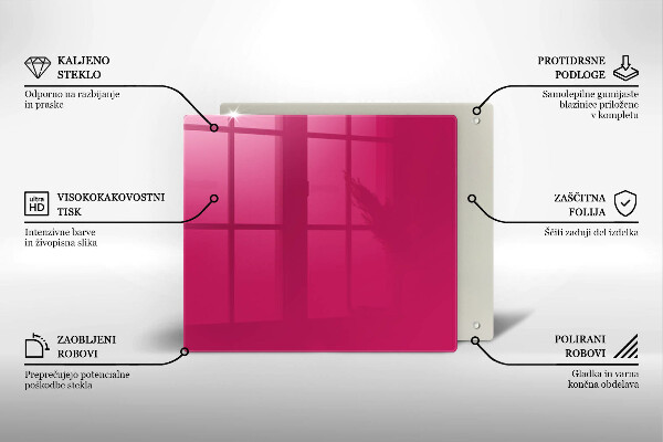 Skleněná deska do kuchyně Růžová barva