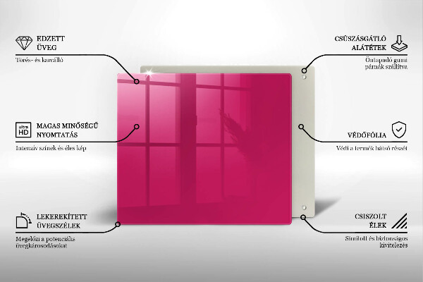 Skleněná deska do kuchyně Růžová barva