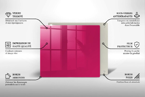 Skleněná deska do kuchyně Růžová barva