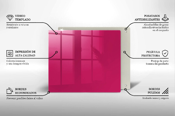 Skleněná deska do kuchyně Růžová barva