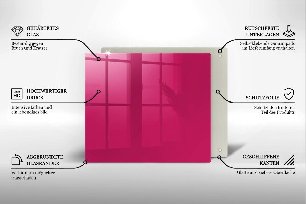 Skleněná deska do kuchyně Růžová barva