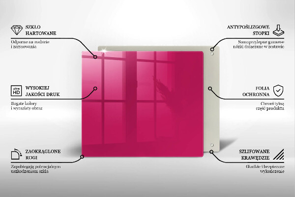 Skleněná deska do kuchyně Růžová barva