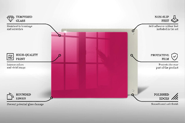 Skleněná deska do kuchyně Růžová barva