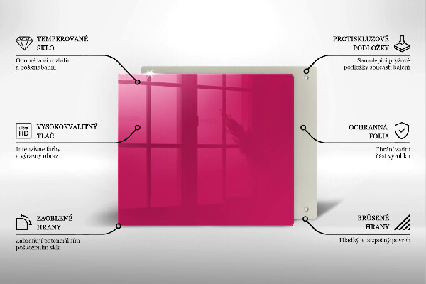 Skleněná deska do kuchyně Růžová barva