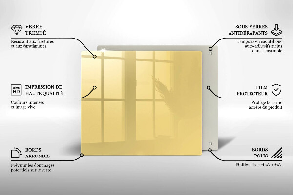 Skleněná deska do kuchyně Žlutá