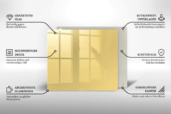 Skleněná deska do kuchyně Žlutá