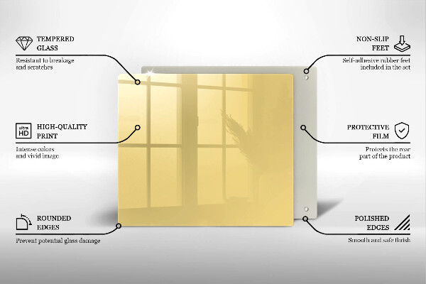 Skleněná deska do kuchyně Žlutá