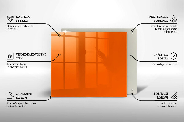 Skleněná deska do kuchyně Oranžová barva