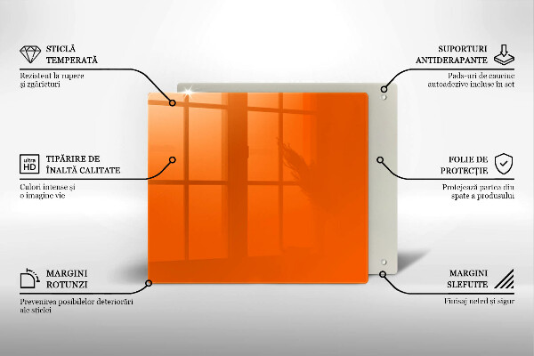 Skleněná deska do kuchyně Oranžová barva