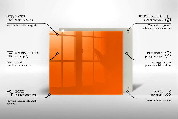 Skleněná deska do kuchyně Oranžová barva
